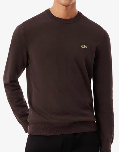 Maglione Lacoste AH0128 in Cotone - Marrone