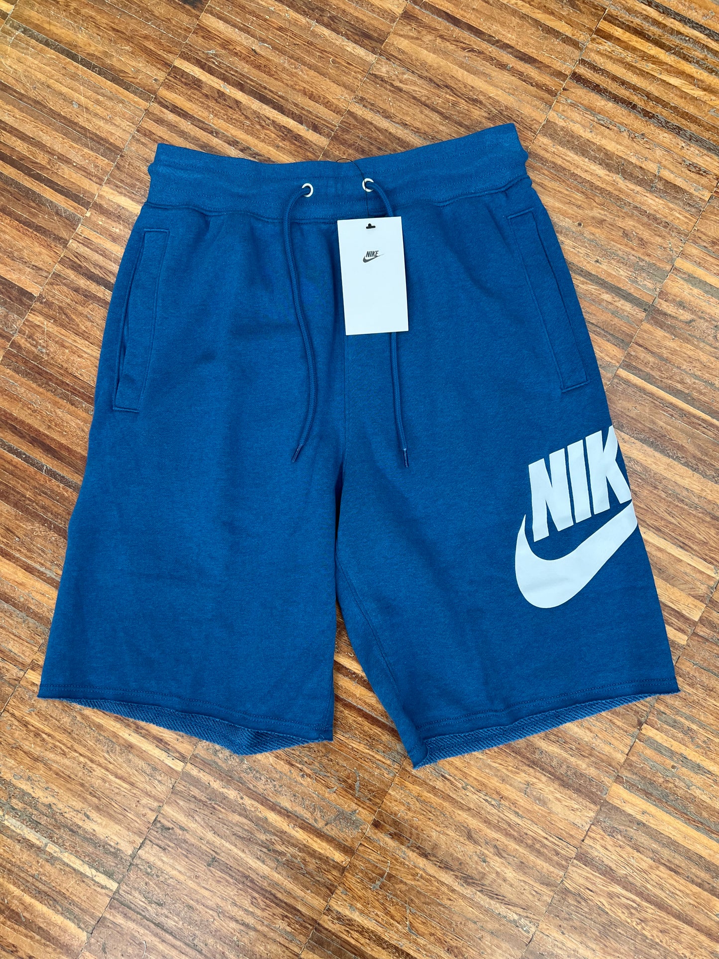 Nike Pantaloncino in Cotone – Blu Indaco con Logo Bianco