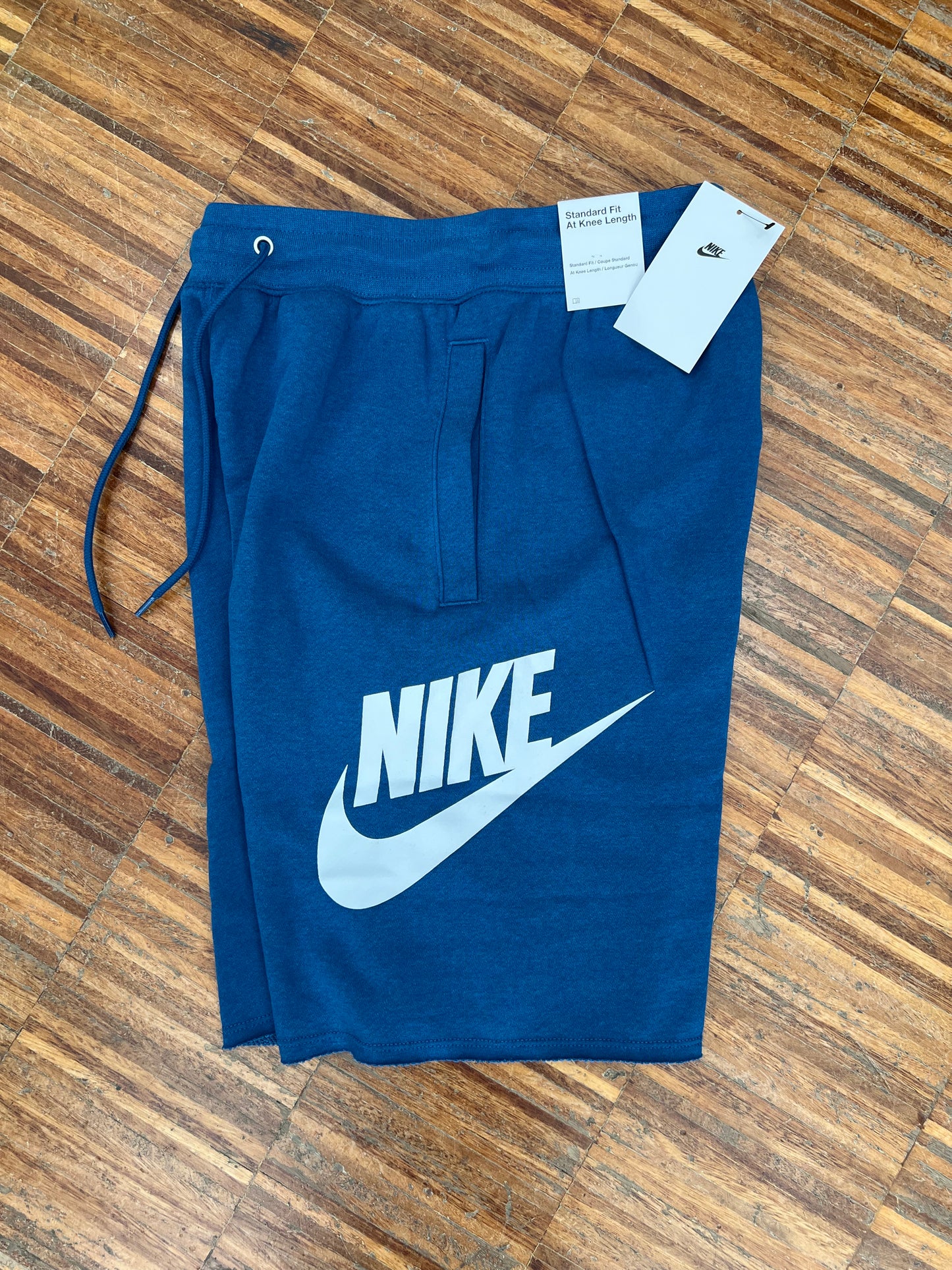 Nike Pantaloncino in Cotone – Blu Indaco con Logo Bianco